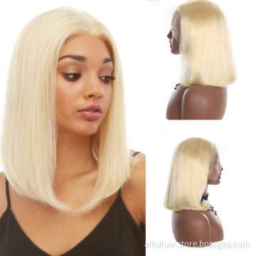 High Quality Short Bob TStyle 4*4 13*4 Transparent  Blonde Human Hair Wigs Blonde 613 Bob Wigs Human Hair Lace Front Blonde